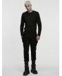 Punk Rave Black Gothic Punk Techwear Denim Pants for Men