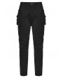 Punk Rave Black Gothic Punk Techwear Denim Pants for Men
