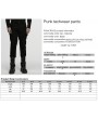 Punk Rave Black Gothic Punk Techwear Denim Pants for Men