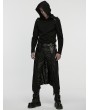 Punk Rave Black Gothic Punk Tattered Knitted Kilt for Men
