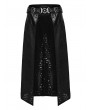 Punk Rave Black Gothic Punk Tattered Knitted Kilt for Men