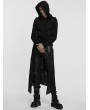 Punk Rave Black Gothic Cyberpunk Hooded T-Shirt for Men