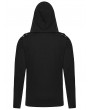 Punk Rave Black Gothic Cyberpunk Hooded T-Shirt for Men