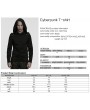 Punk Rave Black Gothic Cyberpunk Hooded T-Shirt for Men
