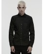 Punk Rave Black Gothic Cyberpunk Studded Shirt for Men