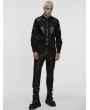 Punk Rave Black Gothic Punk Eyelets Personalized Shirt for Men