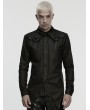 Punk Rave Black Gothic Cyberpunk Irregular Bat Collar Shirt for Men