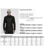 Punk Rave Black Gothic Cyberpunk Irregular Bat Collar Shirt for Men