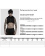 Punk Rave Black Gothic Cyberpunk Short Hooded Vest for Men