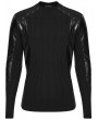 Punk Rave Black Gothic Cyberpunk Striped Long Sleeve T-Shirt for Men