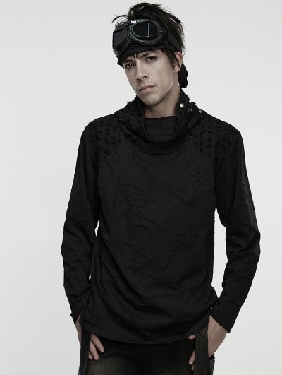 Punk Rave Black Gothic Cyberpunk Decadent Loose T-Shirt for Men