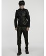 Punk Rave Black Gothic Punk Rock Suede Denim Short Jacket for Men