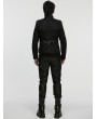 Punk Rave Black Gothic Punk Rock Suede Denim Short Jacket for Men