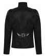 Punk Rave Black Gothic Punk Rock Suede Denim Short Jacket for Men