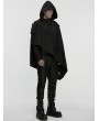 Punk Rave Black Gothic Wasteland Punk Waterproof Irregular Cloak for Men