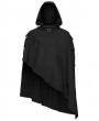 Punk Rave Black Gothic Wasteland Punk Waterproof Irregular Cloak for Men