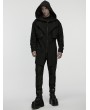 Punk Rave Black Gothic Waterproof Techwear Hooded Jacket for Men