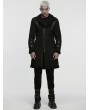 Punk Rave Black Gothic Rough Punk Asymmetric Plush Jacket for Men