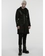 Punk Rave Black Gothic Rough Punk Asymmetric Plush Jacket for Men