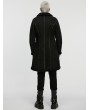 Punk Rave Black Gothic Rough Punk Asymmetric Plush Jacket for Men