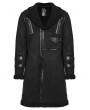 Punk Rave Black Gothic Rough Punk Asymmetric Plush Jacket for Men