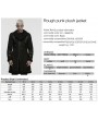 Punk Rave Black Gothic Rough Punk Asymmetric Plush Jacket for Men