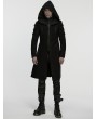 Punk Rave Black Gothic Cyberpunk Armor Hooded Velvet Jacket for Men