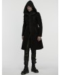 Punk Rave Black Gothic Cyberpunk Armor Hooded Velvet Jacket for Men