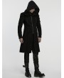Punk Rave Black Gothic Cyberpunk Armor Hooded Velvet Jacket for Men