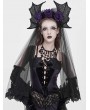 Eva Lady Black Gothic Batwing Rose Mesh Headband Veil