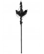 Eva Lady Black Gothic Retro Cross Beaded Chain Feather Scepter