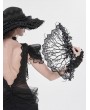 Eva Lady Black Gothic Vintage Branch Floral Lace Fan