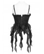Eva Lady Black Vintage Gothic Lace Trim Ruffle Tassel Corset Top