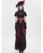 Eva Lady Black and Red Retro Gothic Cross Bat Corset with Tulle Skirt