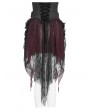 Eva Lady Black and Red Retro Gothic Cross Bat Corset with Tulle Skirt