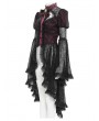Eva Lady Black and Red Vintage Gothic Flared Long Sleeve Frilly Shirt for Women
