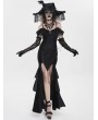 Eva Lady Black Gothic Sexy Off-the-Shoulder Velvet Slit Fishtail Dress