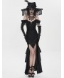 Eva Lady Black Gothic Sexy Off-the-Shoulder Velvet Slit Fishtail Dress