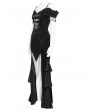 Eva Lady Black Gothic Sexy Off-the-Shoulder Velvet Slit Fishtail Dress