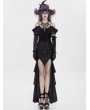 Eva Lady Black and Purple Gothic Sexy Off-the-Shoulder Velvet Slit Fishtail Dress