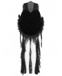 Eva Lady Black Gothic Rose Mesh Velvet High-Low Fishtail Skirt