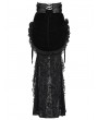 Eva Lady Black Gothic Rose Mesh Velvet High-Low Fishtail Skirt
