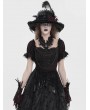 Eva Lady Black and Red Retro Gothic Embroidered Beaded Halter Shirt for Women