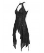 Eva Lady Black Gothic Cutout Halter Sleeveless Vest Top for Women