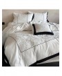 White and Black Panelled Jacquard Vintage Comforter Set