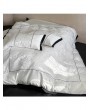 White and Black Panelled Jacquard Vintage Comforter Set