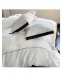 White and Black Panelled Jacquard Vintage Comforter Set