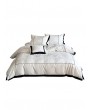 White and Black Panelled Jacquard Vintage Comforter Set