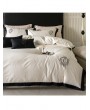 Ivory and Black Vintage Floral Embroidered Comforter Set