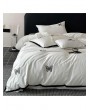 White and Black Retro Lace Butterfly Embroidery Comforter Set